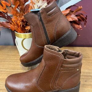 Bota Pegada Feminina Anabela Em Couro