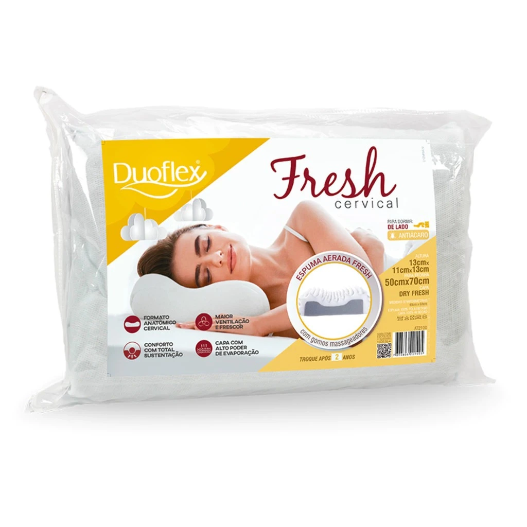 Travesseiro Duoflex Fresh Cervical com Gomos Massageadores AT2100