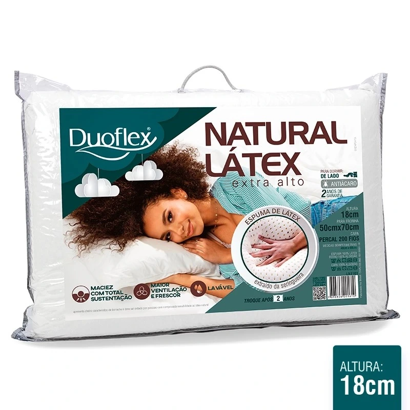 Travesseiro Natural Látex Extra Alto Duoflex